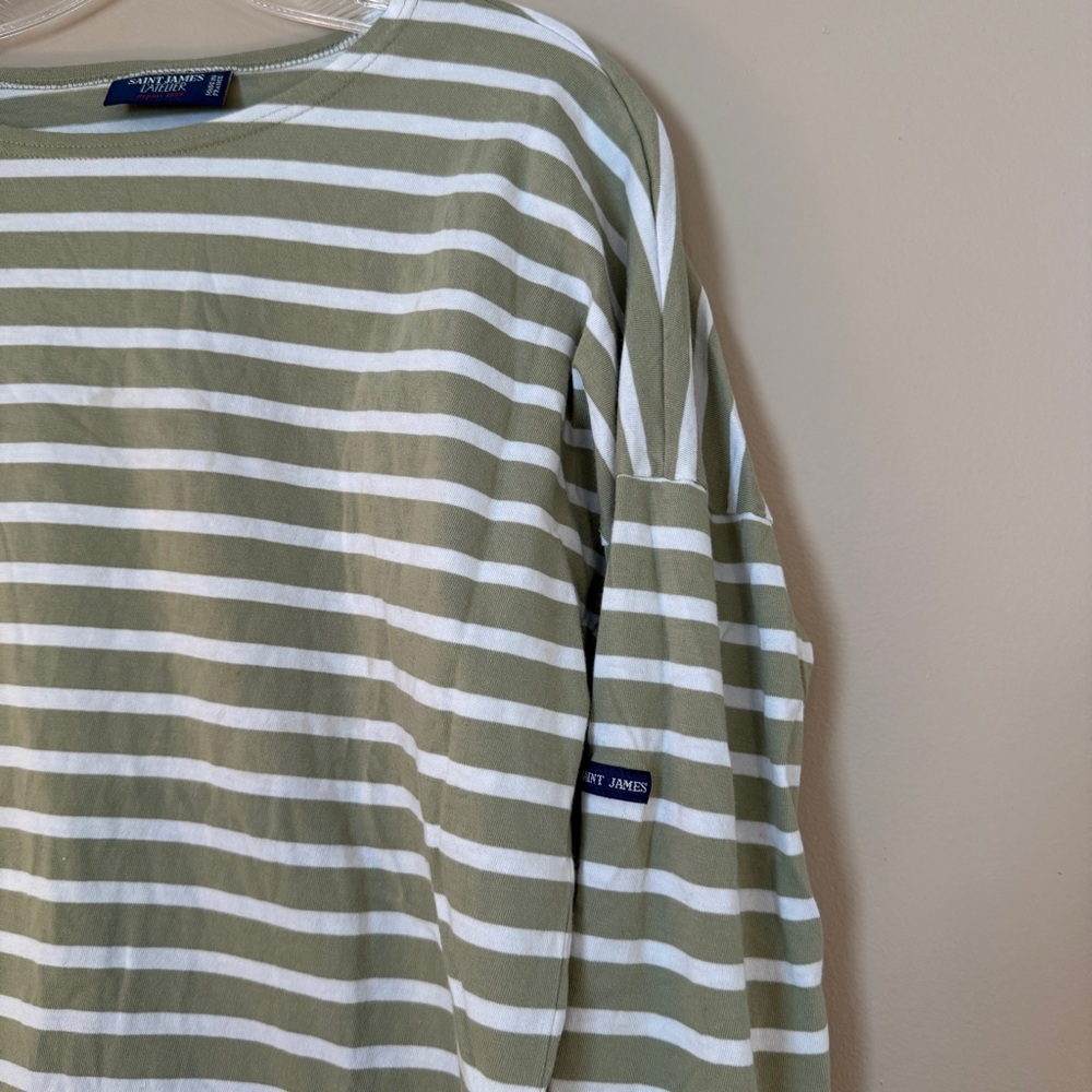 Saint James MINQUIERS DROP II Breton Stripe Long Sleeve Drop Shoulder Medium - Picture 3 of 9